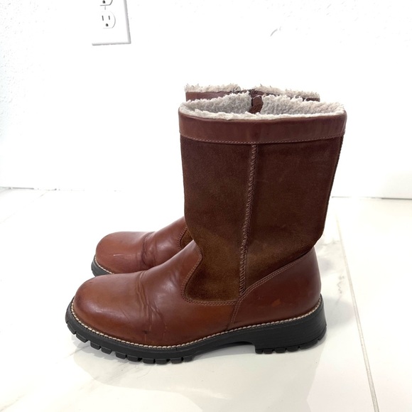 Bass creek Men's Chestnut Leather and Suede Boots 9B - Picture 4 of 9